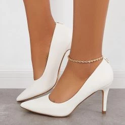 Mollyshoe Pointed Toe Plain Stiletto High Heels Office Dress Pumps