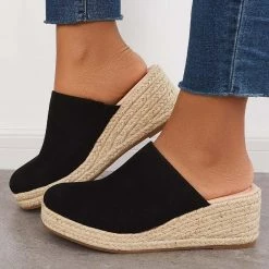 Mollyshoe Espadrilles Mule Wedges Slip On Backless Sandals