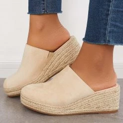 Mollyshoe Espadrilles Mule Wedges Slip On Backless Sandals