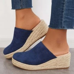 Mollyshoe Espadrilles Mule Wedges Slip On Backless Sandals