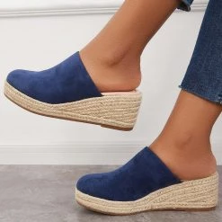 Mollyshoe Espadrilles Mule Wedges Slip On Backless Sandals