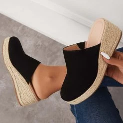 Mollyshoe Espadrilles Mule Wedges Slip On Backless Sandals