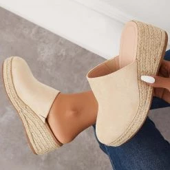 Mollyshoe Espadrilles Mule Wedges Slip On Backless Sandals