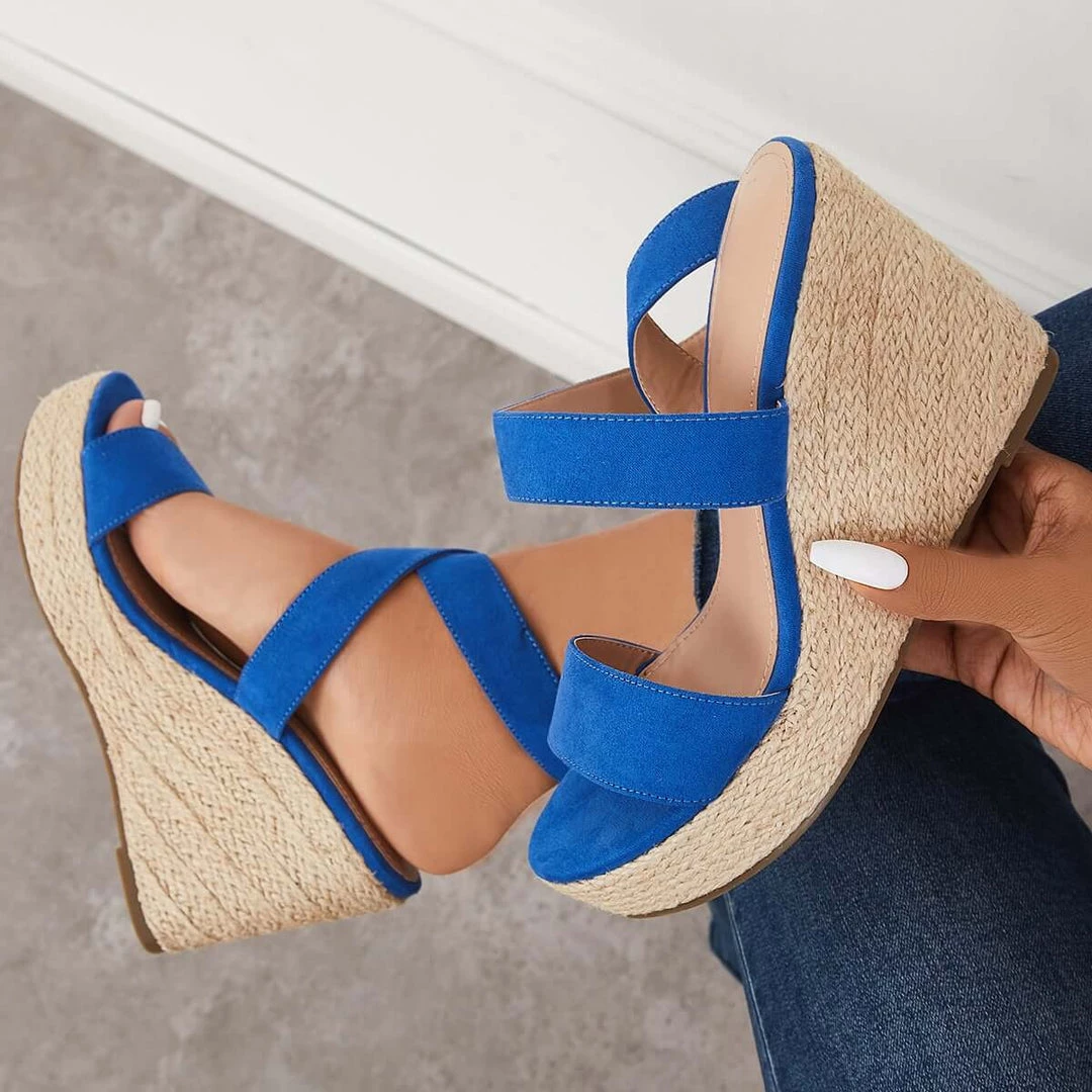 Mollyshoe Criss-Cross Ankle Strap Espadrille Wedge Platform Sandals 3 Mollyshoe Criss-Cross Ankle Strap Espadrille Wedge Platform Sandals