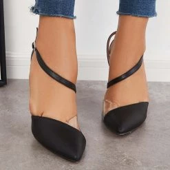 Mollyshoe Pointed Toe Stiletto High Heels Ankle Strap Dress Pumps