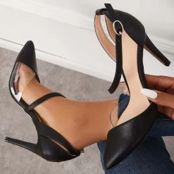 Mollyshoe Pointed Toe Stiletto High Heels Ankle Strap Dress Pumps