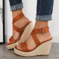 Mollyshoe Criss-Cross Ankle Strap Espadrille Wedge Platform Sandals 14 Mollyshoe Criss-Cross Ankle Strap Espadrille Wedge Platform Sandals