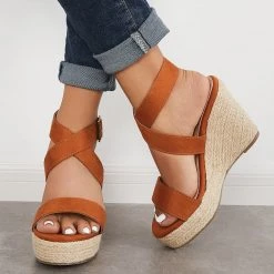 Mollyshoe Criss-Cross Ankle Strap Espadrille Wedge Platform Sandals 17 Mollyshoe Criss-Cross Ankle Strap Espadrille Wedge Platform Sandals
