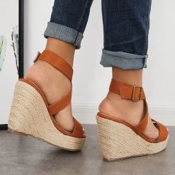Mollyshoe Criss-Cross Ankle Strap Espadrille Wedge Platform Sandals 19 Mollyshoe Criss-Cross Ankle Strap Espadrille Wedge Platform Sandals