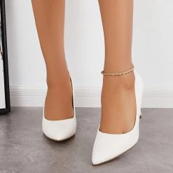 Mollyshoe Pointed Toe Plain Stiletto High Heels Office Dress Pumps