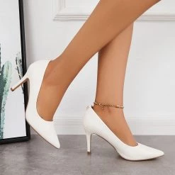 Mollyshoe Pointed Toe Plain Stiletto High Heels Office Dress Pumps