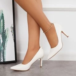 Mollyshoe Pointed Toe Plain Stiletto High Heels Office Dress Pumps