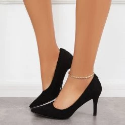 Mollyshoe Pointed Toe Plain Stiletto High Heels Office Dress Pumps