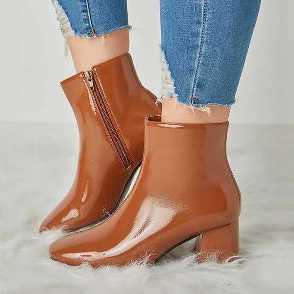 Mollyshoe Women's Winter Warm Patent Leather Shiny Pointed Boots 10 Mollyshoe Women's Winter Warm Patent Leather Shiny Pointed Boots