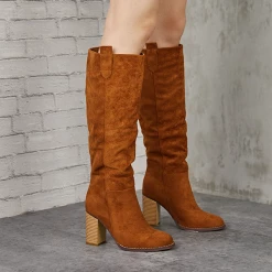 Mollyshoe Distressed Faux Suede Long Boots