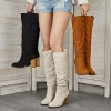 Mollyshoe Distressed Faux Suede Long Boots