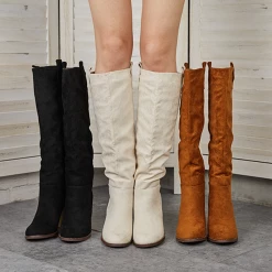 Mollyshoe Distressed Faux Suede Long Boots