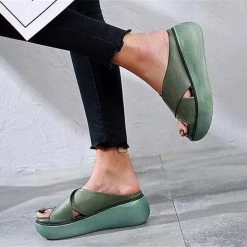 Mollyshoe Platform Open Toe Comfy Slippers Casual Slide Sandals