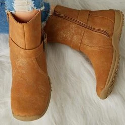 Mollyshoe Women's Winter Warm Zipper Flat Snow Boots