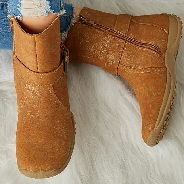 Mollyshoe Women's Winter Warm Zipper Flat Snow Boots 3 Mollyshoe Women's Winter Warm Zipper Flat Snow Boots