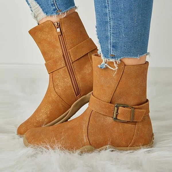 Mollyshoe Women's Winter Warm Zipper Flat Snow Boots 4 Mollyshoe Women's Winter Warm Zipper Flat Snow Boots