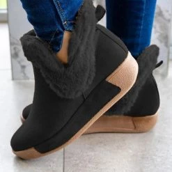Mollyshoe Soft Faux Suede Fur Ankle Boots