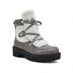 Mollyshoe Women's Faux Shearling Stiching Lace Up Snow Boots 38 Mollyshoe Women's Faux Shearling Stiching Lace Up Snow Boots