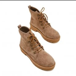 Mollyshoe Women's Simple Faux Suede Lace Up Combat Boots 35 Mollyshoe Women's Simple Faux Suede Lace Up Combat Boots