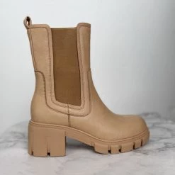 Mollyshoe Women's Fashion Slip On Mid Calf Chelsea Boots