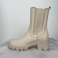 Mollyshoe Women's Fashion Slip On Mid Calf Chelsea Boots