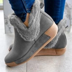 Mollyshoe Soft Faux Suede Fur Ankle Boots