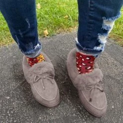 Mollyshoe Women Comfy Warm Faux Fur Moccasin