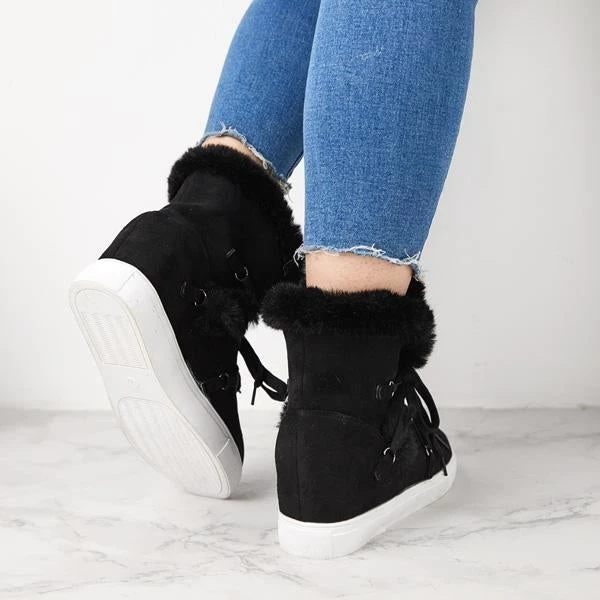 Mollyshoe Women's Winter Warm Wedge Heel Suede Boots 14 Mollyshoe Women's Winter Warm Wedge Heel Suede Boots