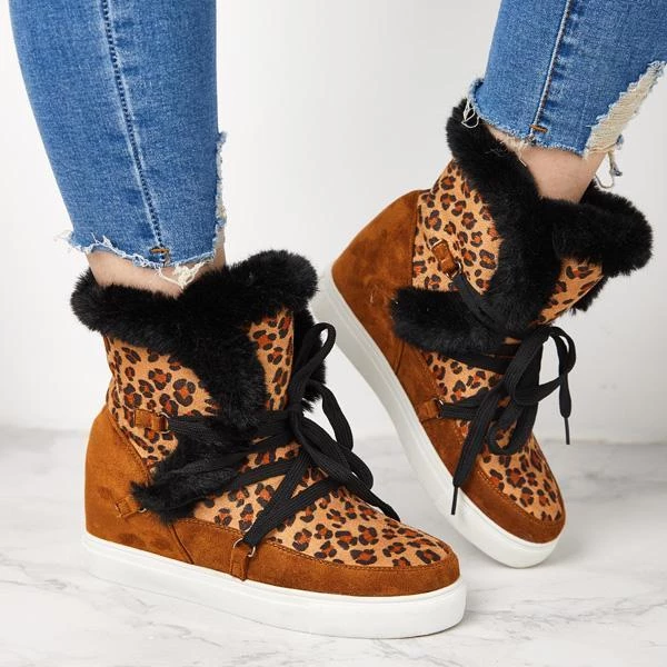 Mollyshoe Women's Winter Warm Wedge Heel Suede Boots 5 Mollyshoe Women's Winter Warm Wedge Heel Suede Boots