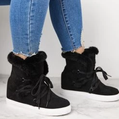 Mollyshoe Women's Winter Warm Wedge Heel Suede Boots 23 Mollyshoe Women's Winter Warm Wedge Heel Suede Boots