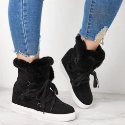 Mollyshoe Women's Winter Warm Wedge Heel Suede Boots 24 Mollyshoe Women's Winter Warm Wedge Heel Suede Boots