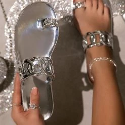 Mollyshoe Casual Toe Loop Detailing Jelly Slippers