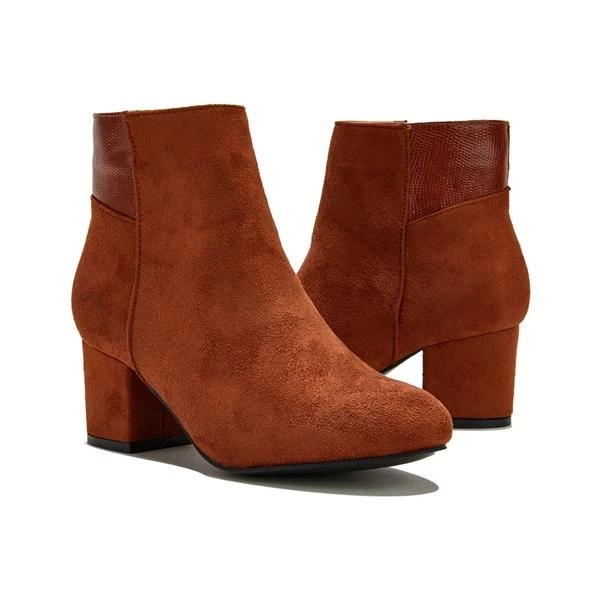 Mollyshoe Women's Chunky Heel Artificial Suede Ankle Booties 6 Mollyshoe Women's Chunky Heel Artificial Suede Ankle Booties