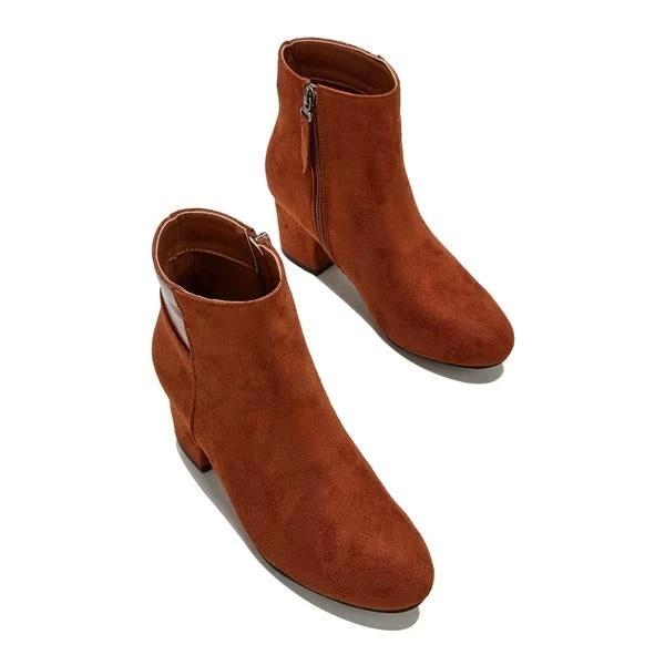 Mollyshoe Women's Chunky Heel Artificial Suede Ankle Booties 5 Mollyshoe Women's Chunky Heel Artificial Suede Ankle Booties