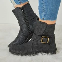 Mollyshoe Women's Winter Warm Zipper Flat Snow Boots 19 Mollyshoe Women's Winter Warm Zipper Flat Snow Boots