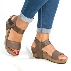 Mollyshoe Low Heel Wedge Sandals