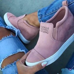 Mollyshoe Letter Slip On Wedge Sneakers