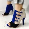 Mollyshoe Hollow Out Buckled High Heels