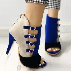 Mollyshoe Hollow Out Buckled High Heels