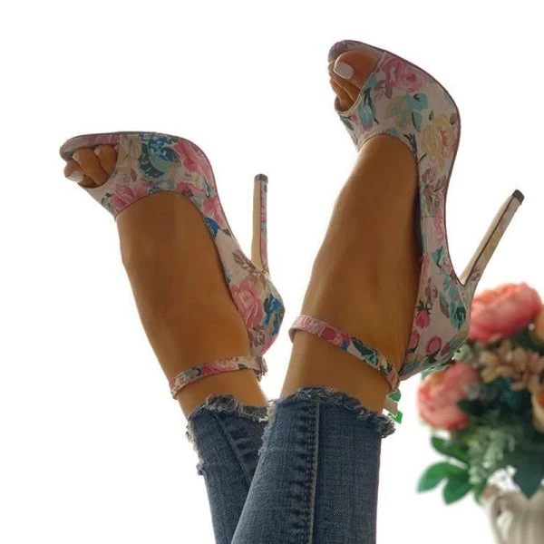 Mollyshoe Ethnic Print Peep Toe Ankle Strap Thin Heeled Sandals 15 Mollyshoe Ethnic Print Peep Toe Ankle Strap Thin Heeled Sandals