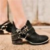 Mollyshoe Cyberpunk-Style Buckle Ankle Boots