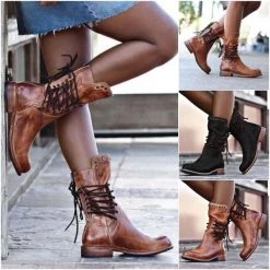 Mollyshoe Fashion Beaded Strap Martin Boots
