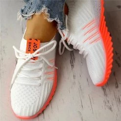 Mollyshoe Colorblock Knitted Breathable Lace-Up Sneakers