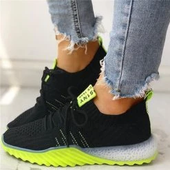 Mollyshoe Colorblock Knitted Breathable Lace-Up Sneakers
