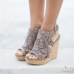 Heels Mollyshoe Candace Taupe Wedges 10 Heels Mollyshoe Candace Taupe Wedges